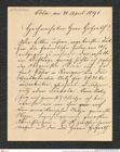 Nachlass Franz Steindachner, Brief von Wilhelm Mörth an Franz Steindachner (21.04.1891), Inv.Nr. 351.01, Seite 1